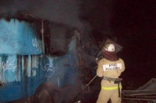 Сегодня ночью в Набережных Челнах загорелся строительный вагончик